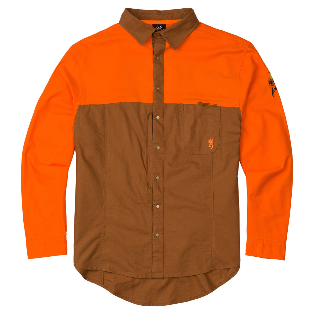 Browning Midweight Upland Shirt Tan/Blaze X-Large